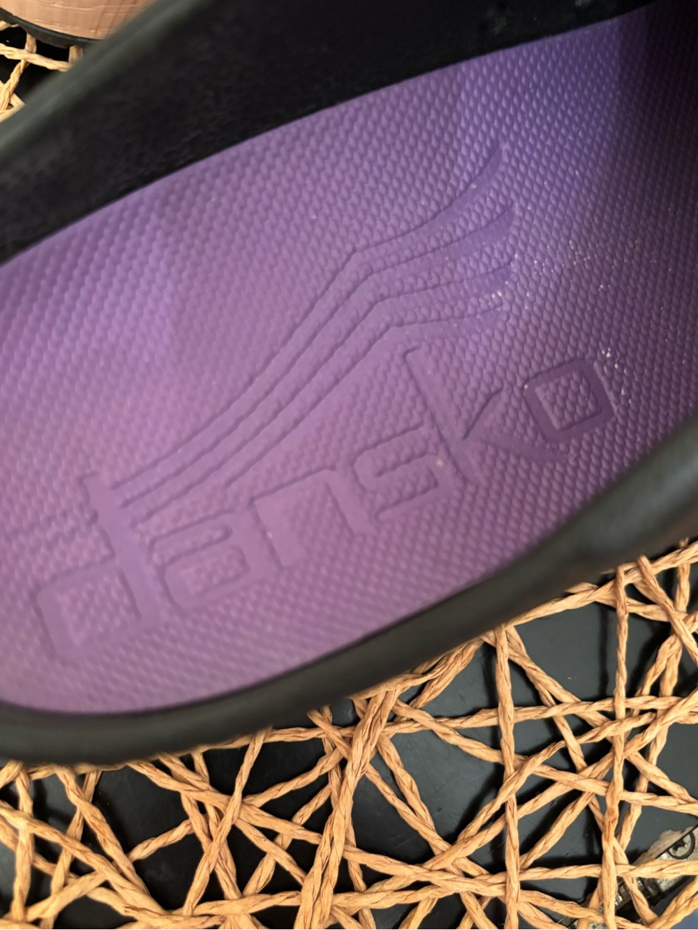 Dansko Black Clog with Purple Insole - Picture 2 of 6